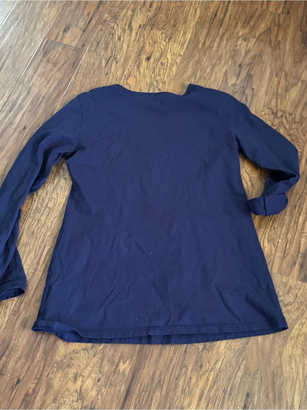 Lilly Pulitzer Navy Pintuck Henley Blouse - Picture 2 of 8